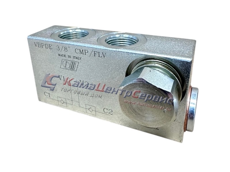 Гидрозамок двусторонний  стыковой Banjo 3/8"  VBPDE 3/8 L CMP/FLV (V0114), Marchesini 