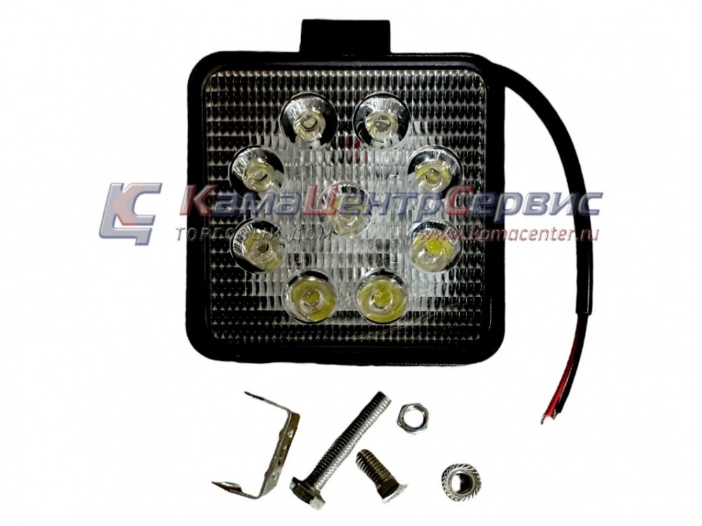 Фара противотуманная 9 диодов, 27W, 105х28х125мм, 12/24V, рассеиваемый свет, алюминиевый корпус SL30-GE-WSQ009F/OFF-Road