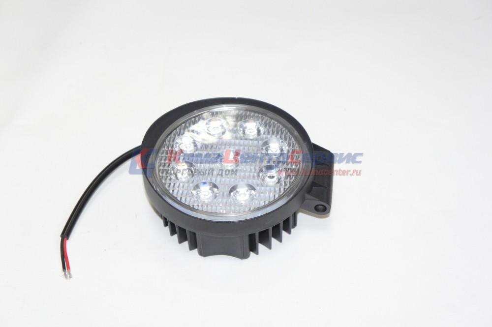 Фара противотуманная 9 диодов, 27W, 115х55х130мм, 12/24V, рассеиваемый свет, алюминиевый корпус круг-KS-WR009F-BG/ OFF-Road