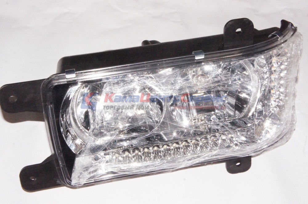 Фара-блок левая Евро-3,6 н/о со светодиодным указателем поворотов и ДХО (КЭП) (АВТОЭЛЕКТ) 441-3775