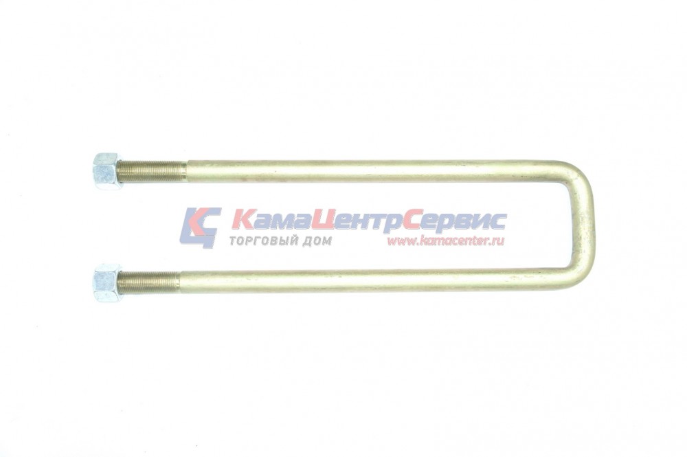 Стремянка рессоры п/прицепа 9693 М24х2 (вн. шир.=90мм) L=440мм с гайкой (ЗАВОД) 9693-2912428-01