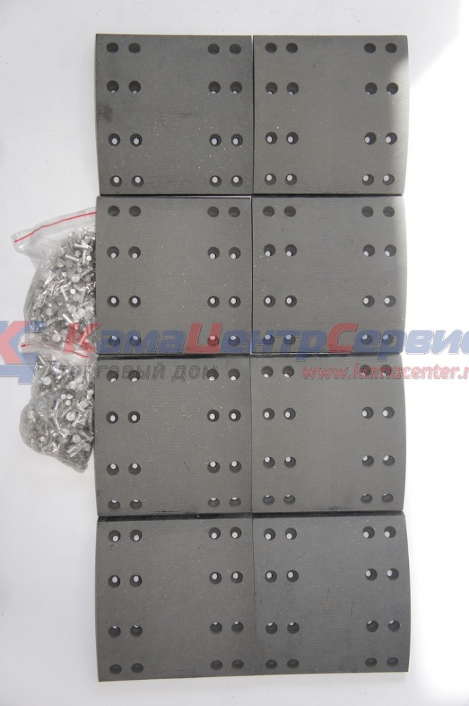 Р/к тормозных колодок RABA (расточ. накладки 16х16 отв.+заклепки) (А-19615/А-19616) 865.01-3341